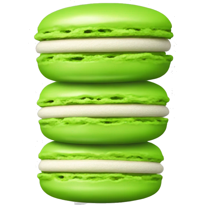 Realistic lime green macaroon emoji