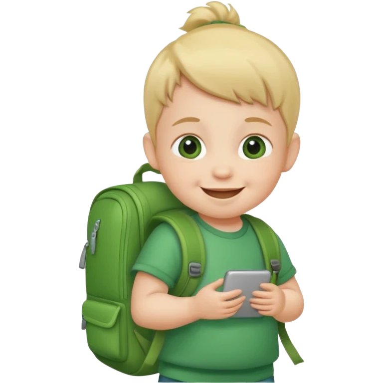 baby baby wear green backpack emoji