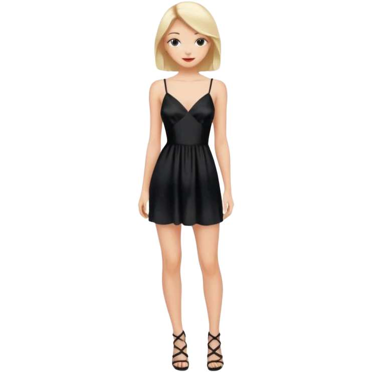 Strappy short black dress made of silk emoji