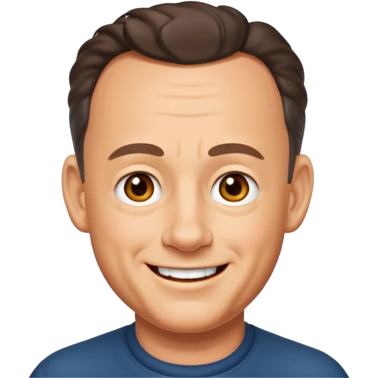 emoji style portrait of Tom Hanks, cheerful, simplified face, no background emoji