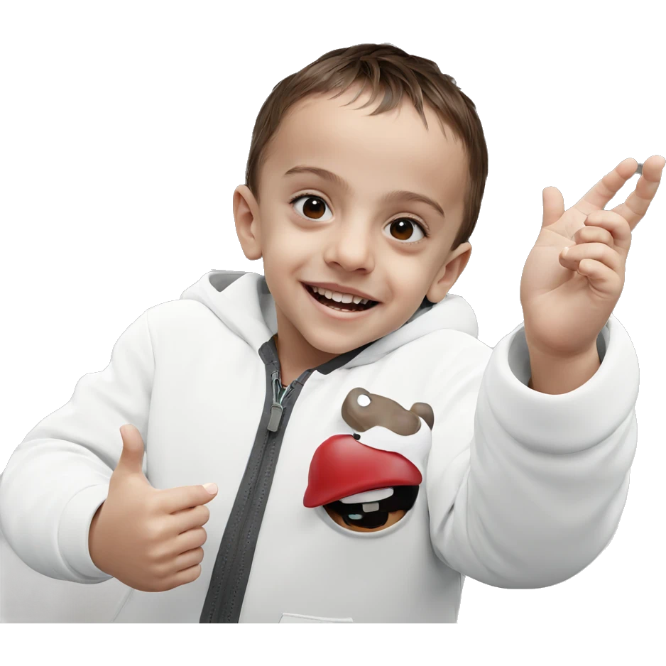 boy in hat with smile emoji