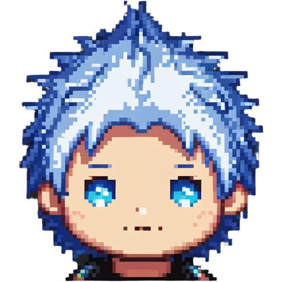 cool chibi male face with spiky hair emoji
