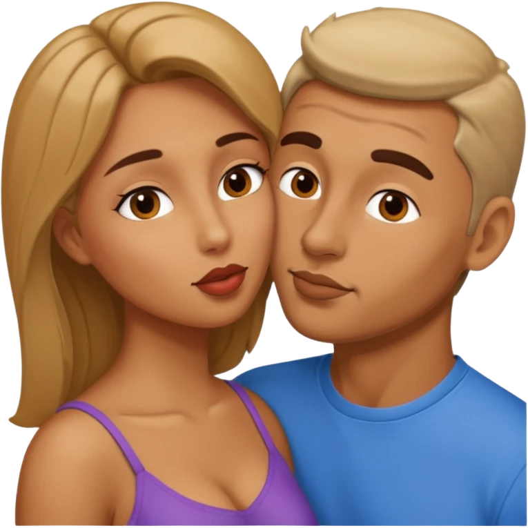 Women with man kissing emoji
