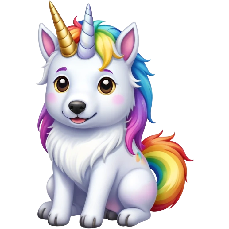 Dog as a unicorn emoji