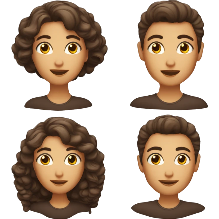 Memoji con el pelo de lado piel clara y ojos cafés oscuros  emoji