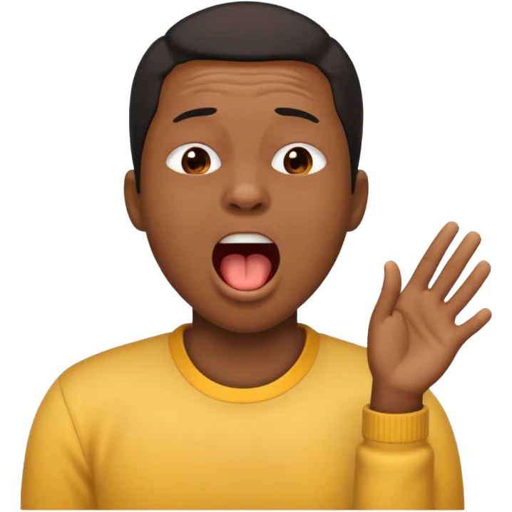 black People Yawning without Hand emoji