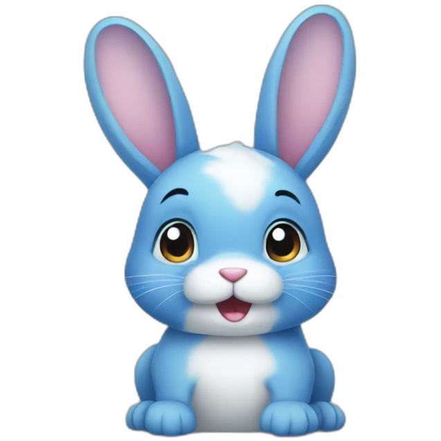 cute blue rabbit emoji
