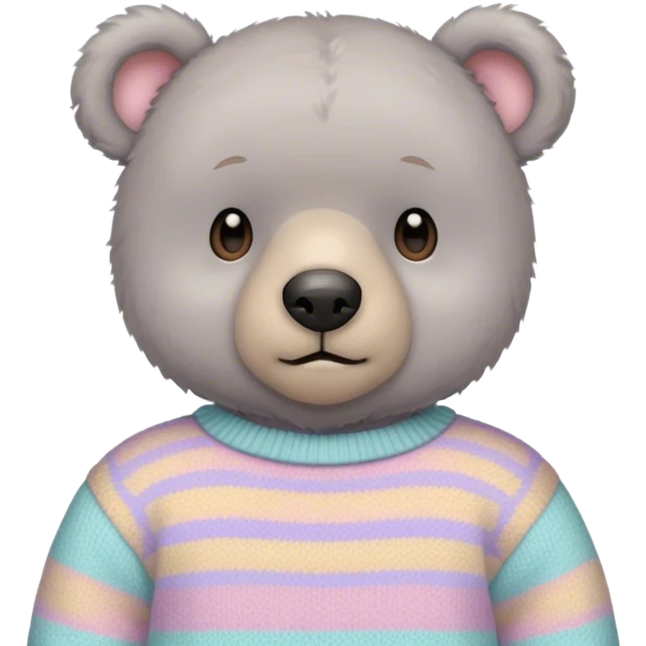 
gray teddy bear in a pastel sweater emoji
