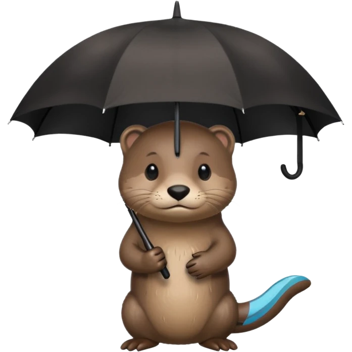 Loutre qui porte un parapluie dans sa main gauche  emoji
