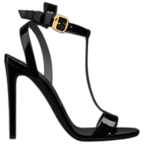 YSL TRIBUTE heels SANDAL black PATENT LEATHER emoji