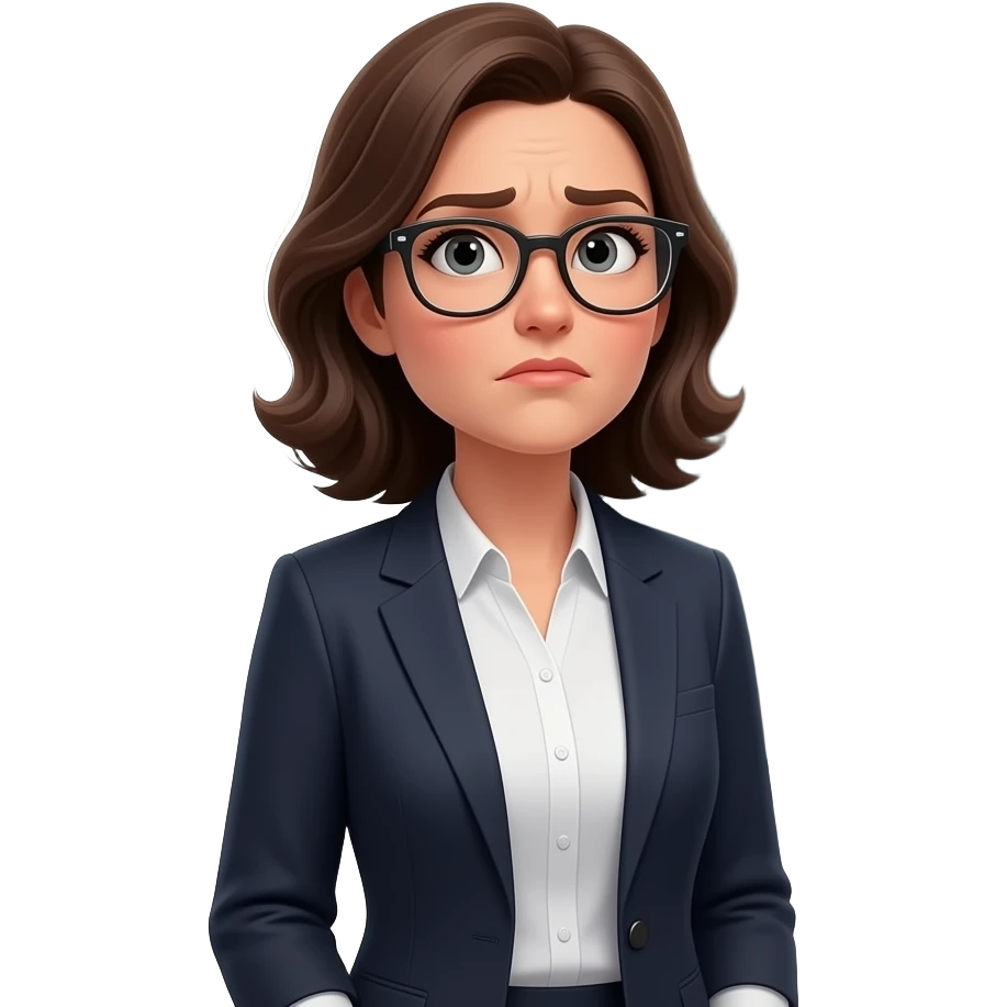 A photorealistic portrait of a female teacher in her 30s wearing glasses, standing in a school classroom. She has a skeptical look, looking up at the viewer with raised eyebrows. Next to her, a large blackboard has the text 'Who is Hasbulla?' written in messy chalk. Soft overhead classroom emoji