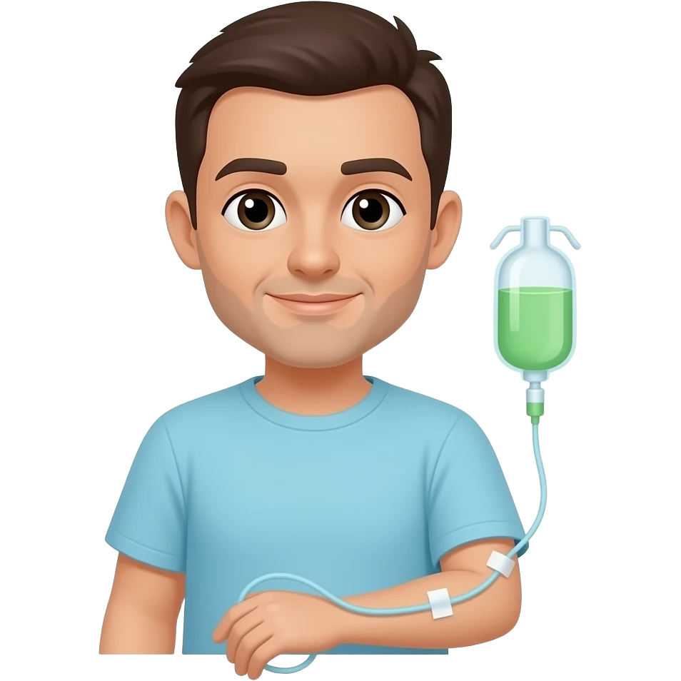 patient receiving i.v. chemotherapy in their arm emoji