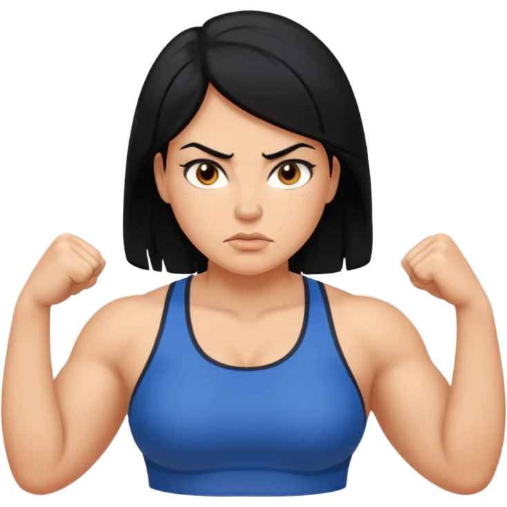stocky woman running black hair emoji