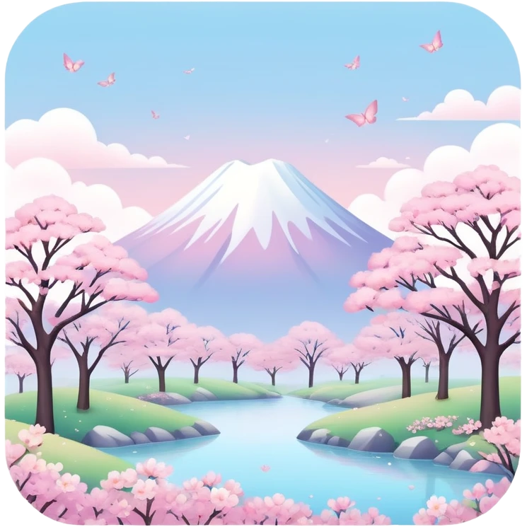 pastel surreal kawaii sakura landscape emoji