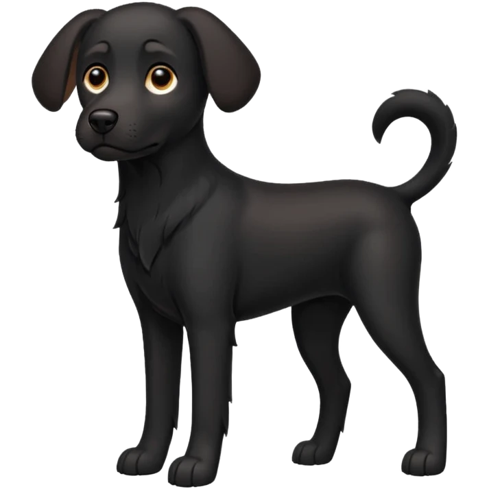 black dog with floppy ears emoji