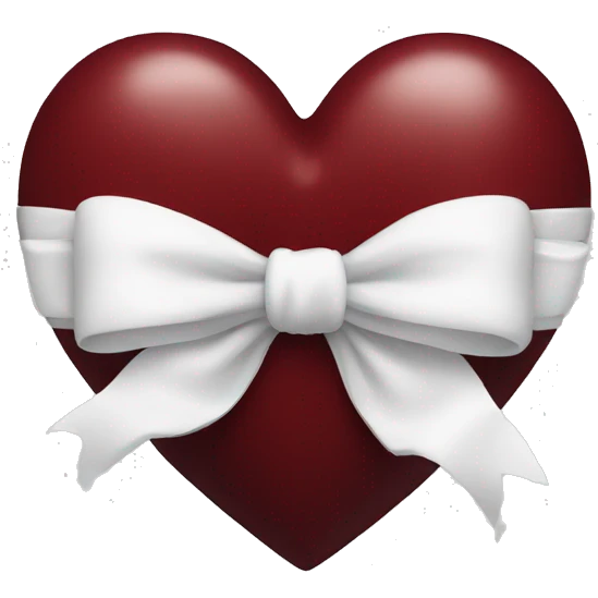 dark red heart with white bow emoji