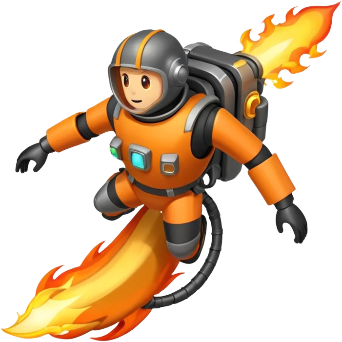 jetpack firing flame emoji
