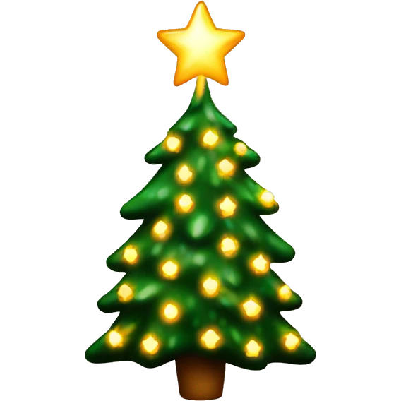 Sparkly warm lit christmas tree emoji