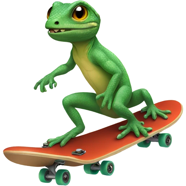 Lizard skateboarding emoji