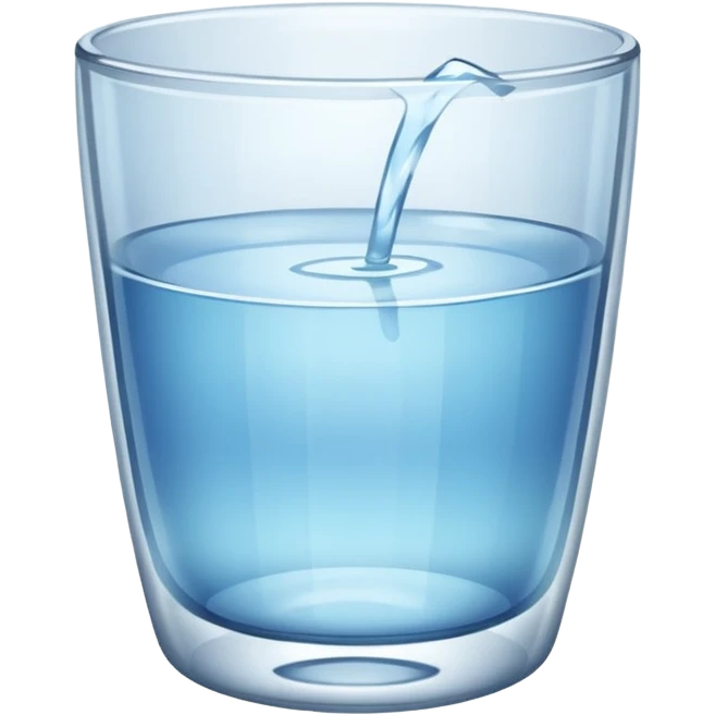 Glass cup filled with water emoji