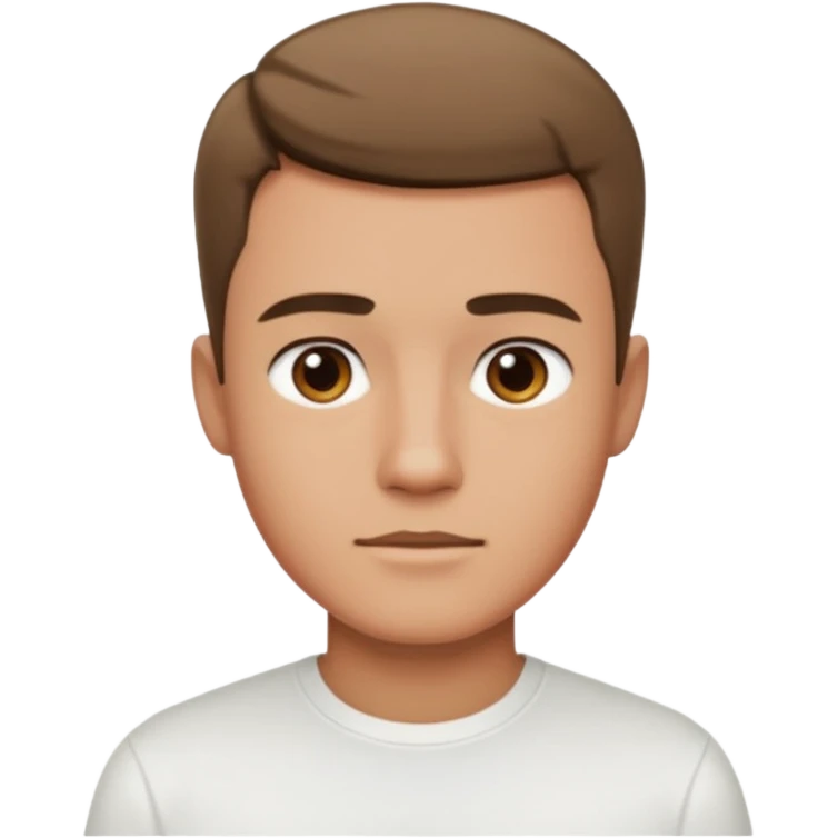 Ai create iPhone emoji, With hair comma hair short, Male, and make white shirt emoji