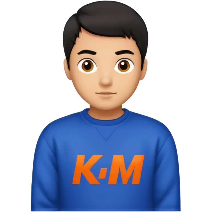 a man with short hair wear a ktm sweater emoji