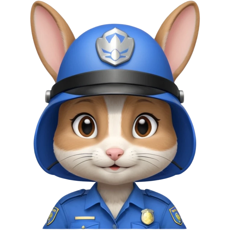 judy hopps, Rabbit police, blue uniform including helmet of uniform emoji