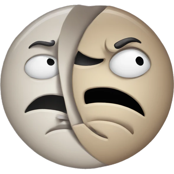 two face one sad the other happy emoji