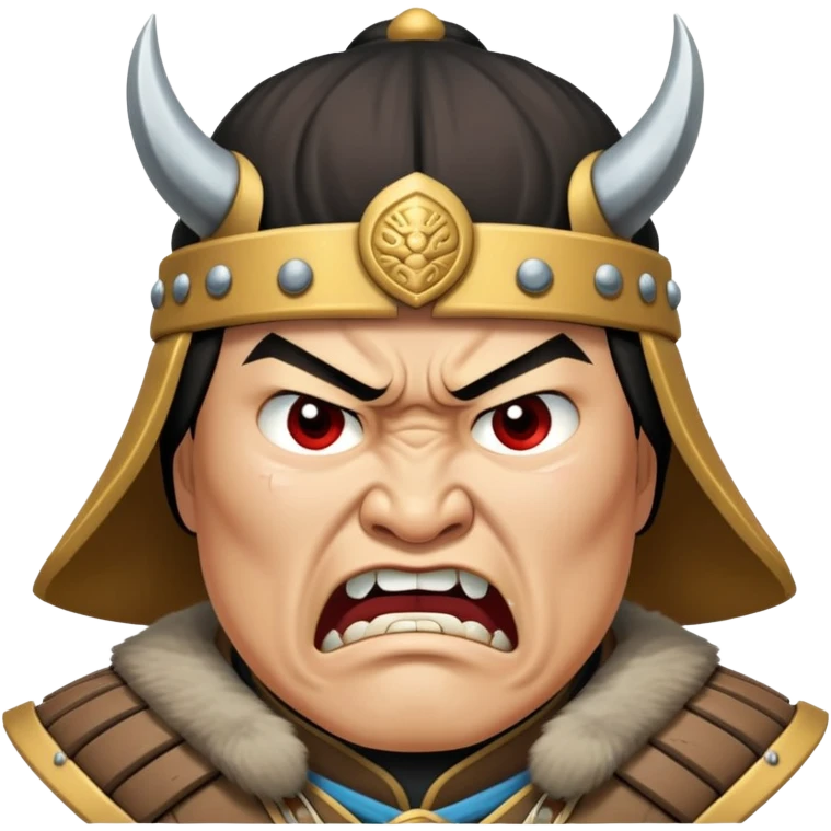  mongol's empire warrior angry face  emoji
