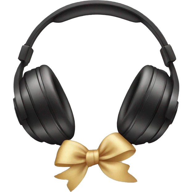Headphones with bows around the bottom emoji