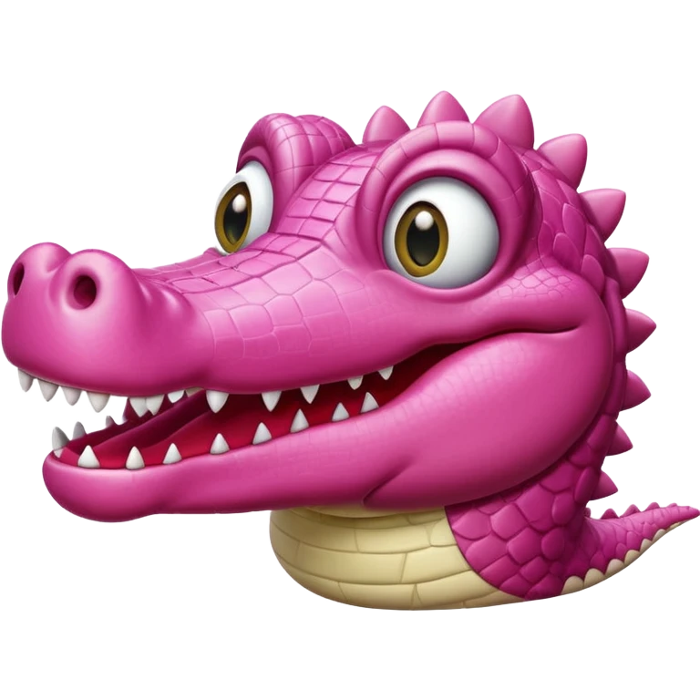 Pink alligator having fun emoji