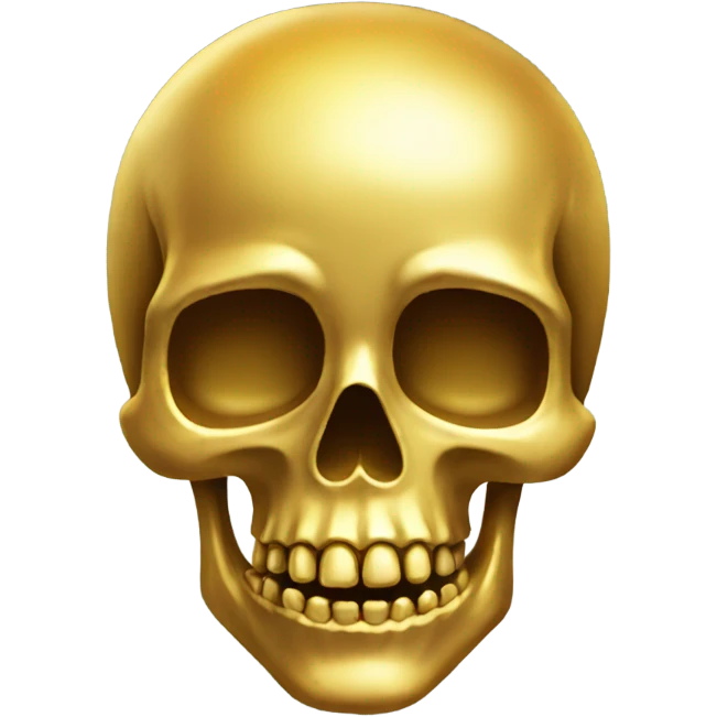 shiny Golden skull emoji emoji