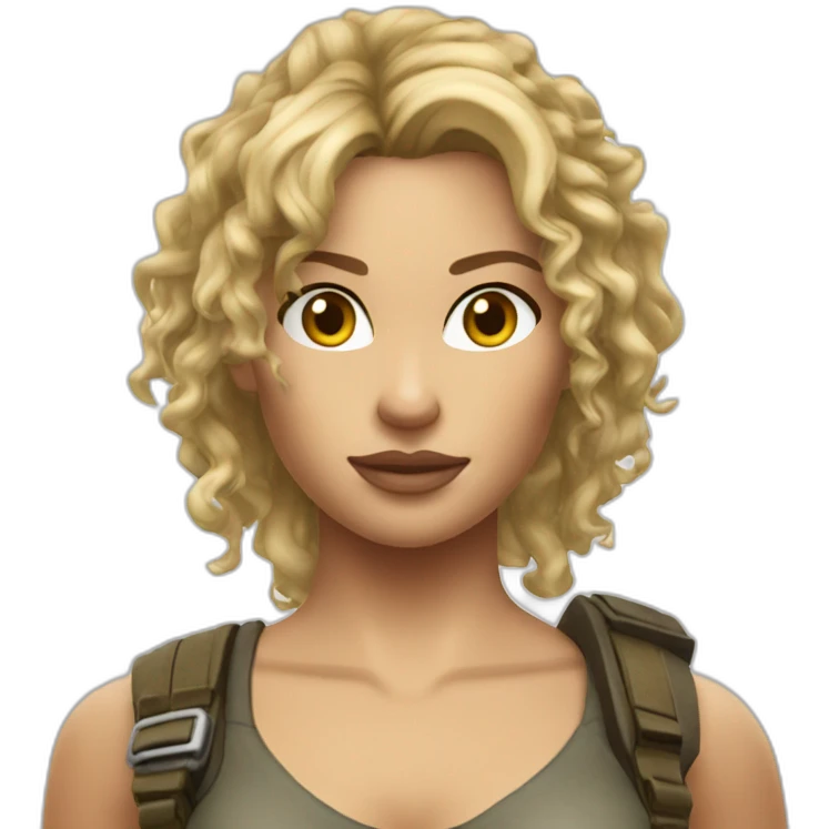 Blonde Lara croft with curly hair emoji