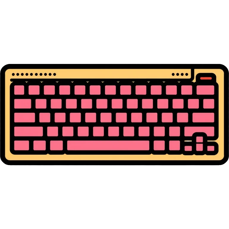Computer keyboard with gold color F3BA2F and pink-red color FE0054 emoji