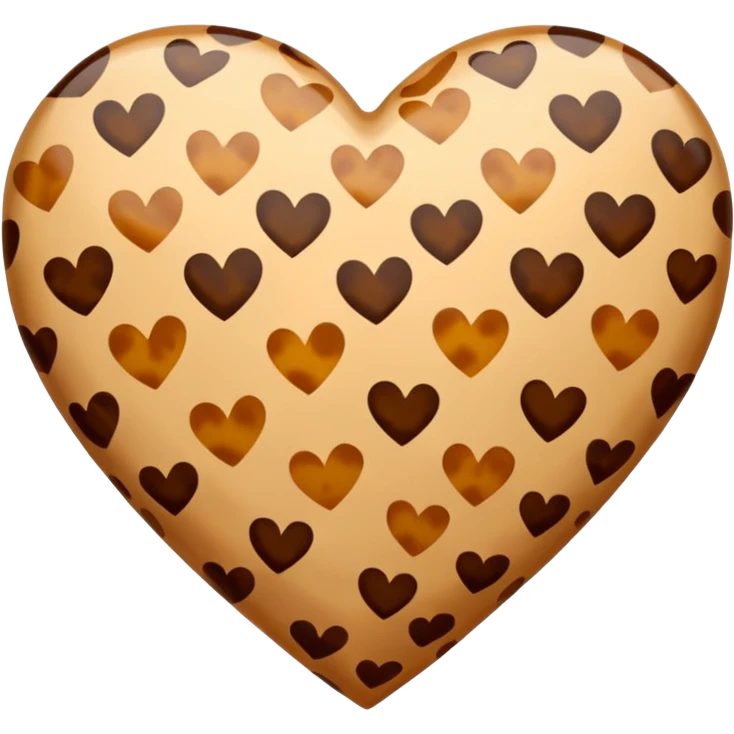heart with a cheetah print texture emoji
