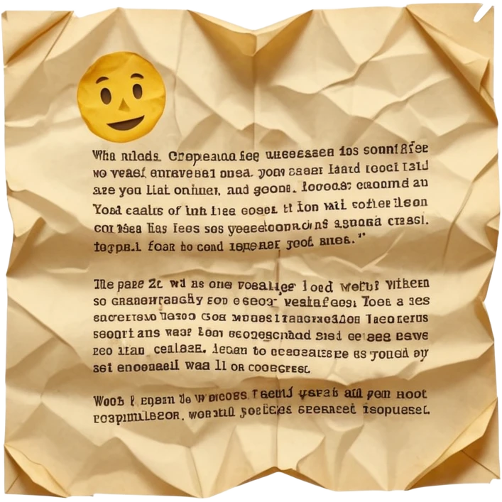 2d paper with text unreadably written on emoji