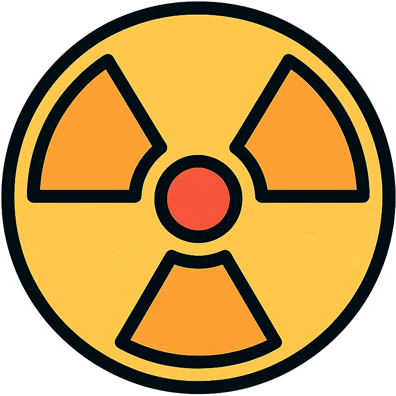 radiation symbol icon with color and black outlines emoji
