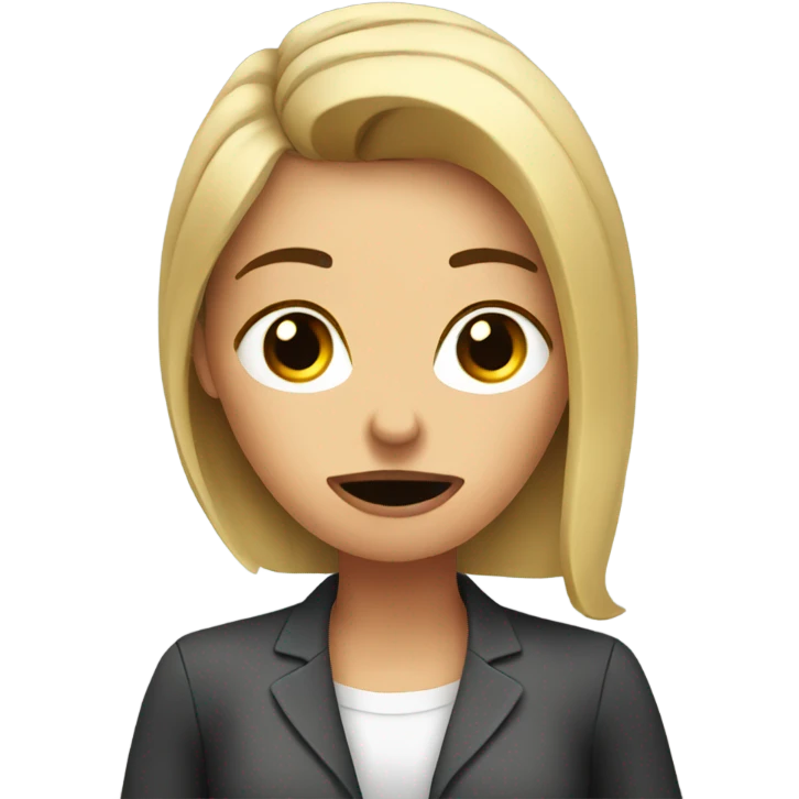 Woman at the office drinking coffee annoyed emoji