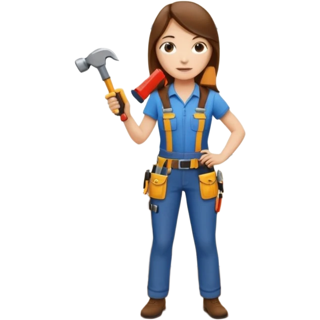 beautiful girl with long brown hair constructing new lounge room area with flat screen tv and couch emoji