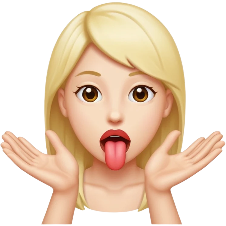 tongue out with hands sticking out to the side emoji