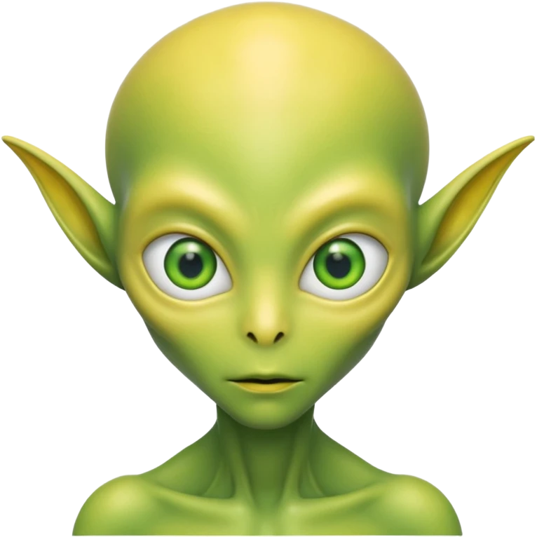 alien with yellow skin, Half body. emoji