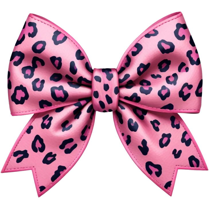  Pink leopard print bow  emoji