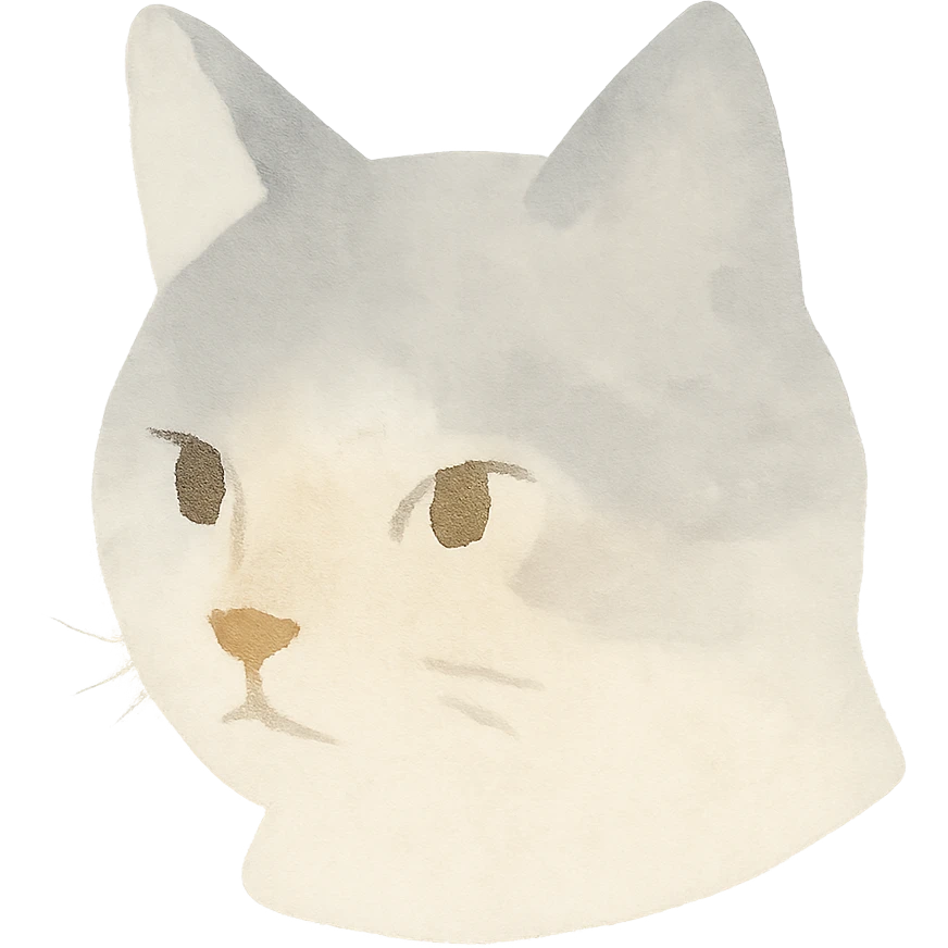 猫头, 水彩风格, 柔和的色彩, 艺术感 emoji