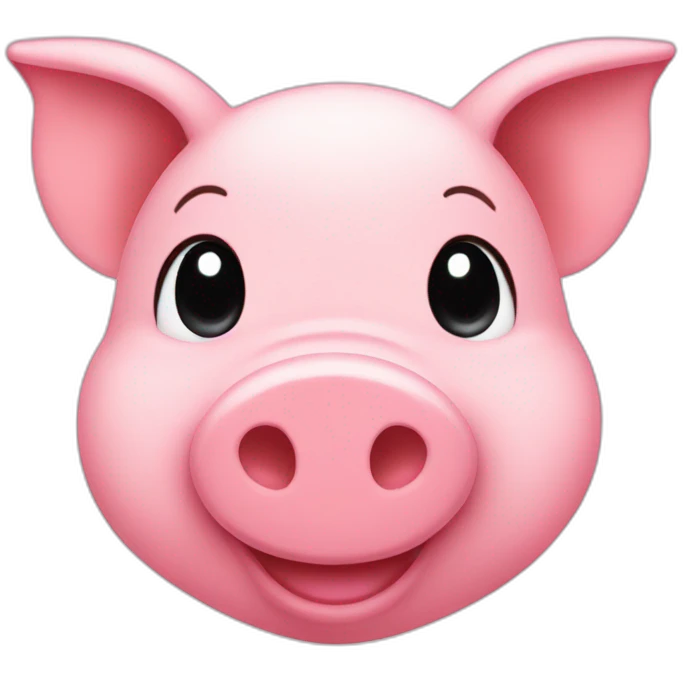 smiling piglet with hearts emoji emoji