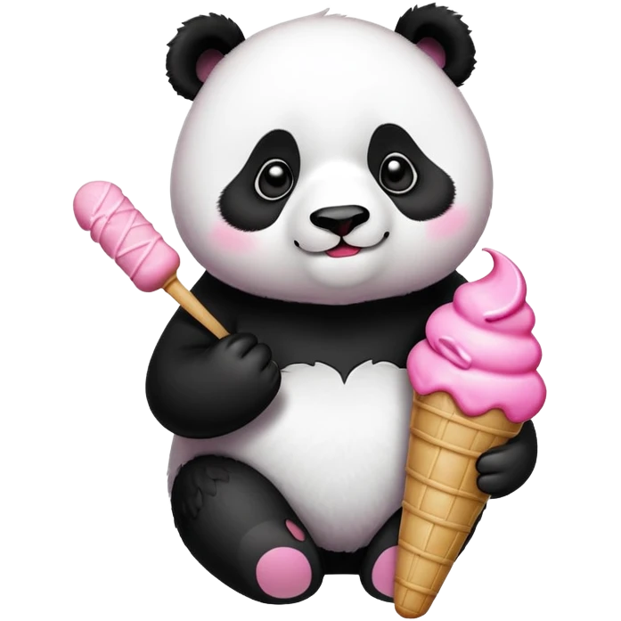 Panda eating ice cream emoji