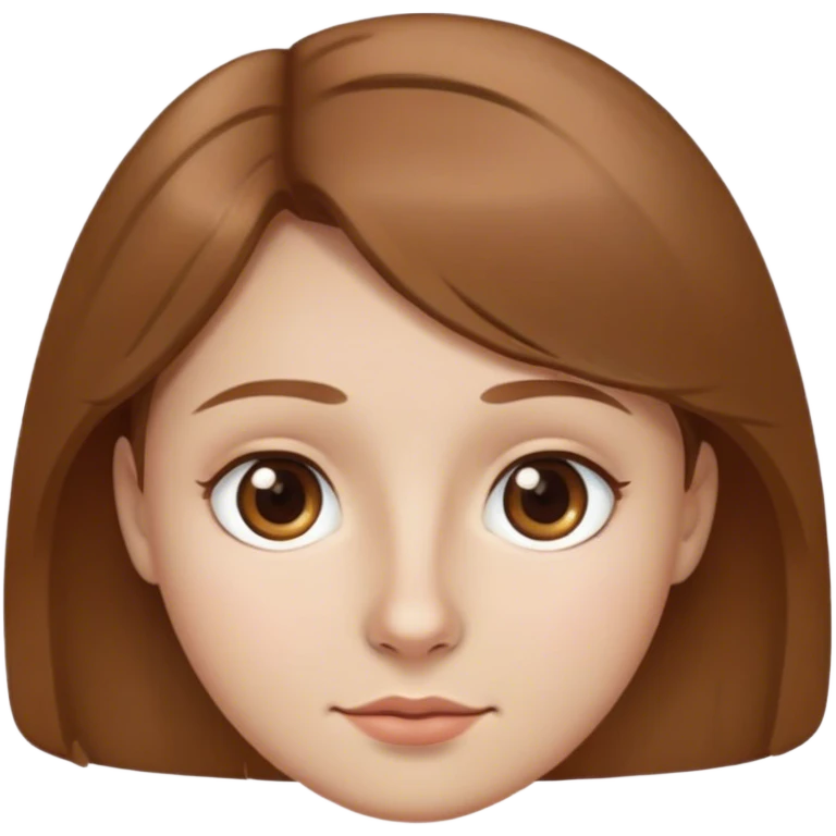Capelli marrone chiaro corti occhi marroni naso alla francese e viso rotondo  emoji
