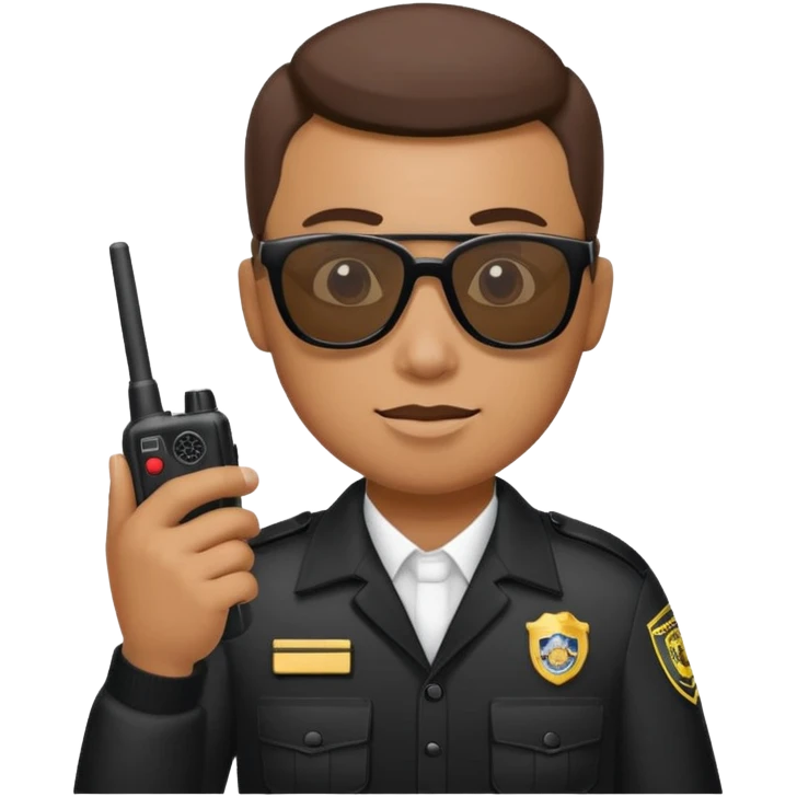 school security, sun glasses, holding walkie-talkie emoji
