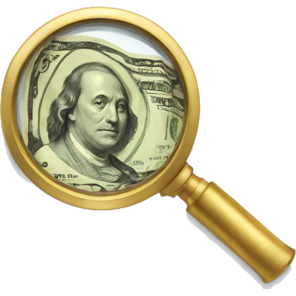 magnifying glass money emoji