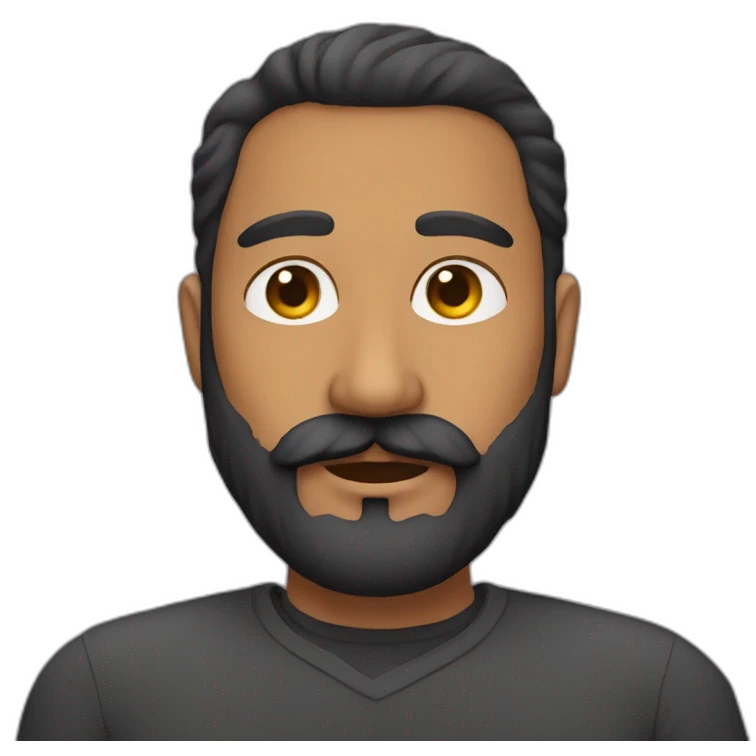 5'5 bengali with moustache and beard emoji