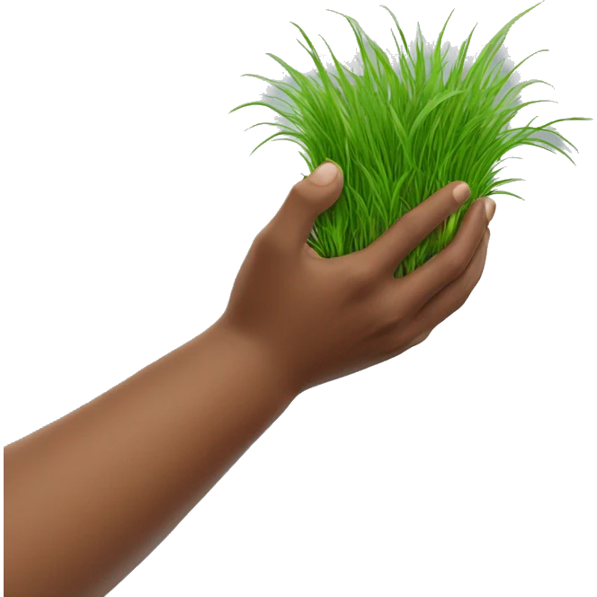 hand coming from the top and touch grass emoji